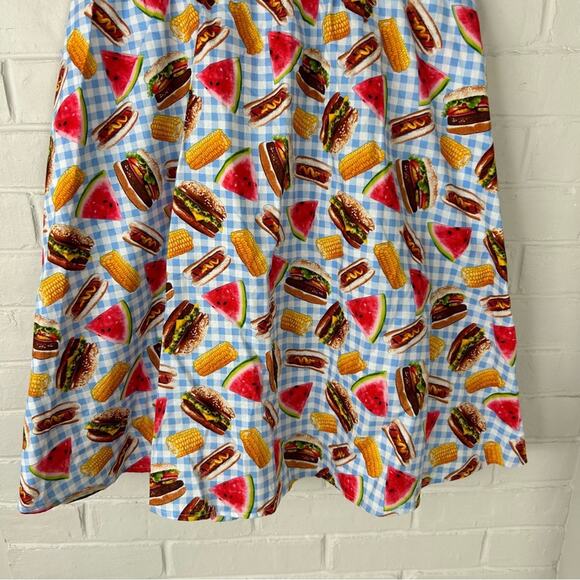 Retrolicious Picnic Summer Barbecue Retro Mod Printed Skirt Size S - Picture 6 of 12